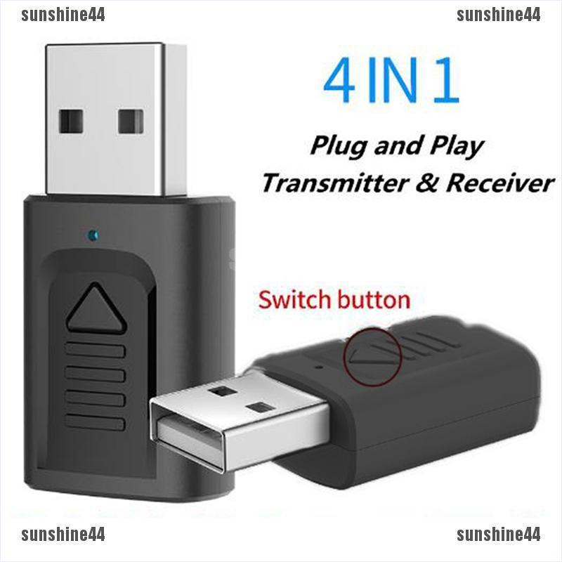 Usb Chuyển Đổi Âm Thanh 4 Trong 1 Bluetooth 5.0 Cho Loa Tv Pc Xe Hơi