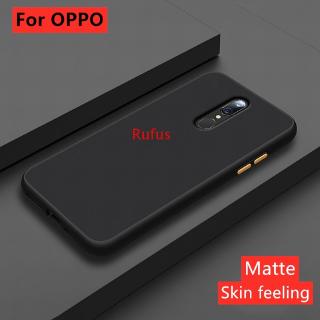 Ốp lưng mờ cho OPPO A9 2020 A5 A3s A5s A7 F9 F11 Pro Reno2 F Trong suốt Cứng PC Silicone Reno 2F 10×zoom Mix màu Cover