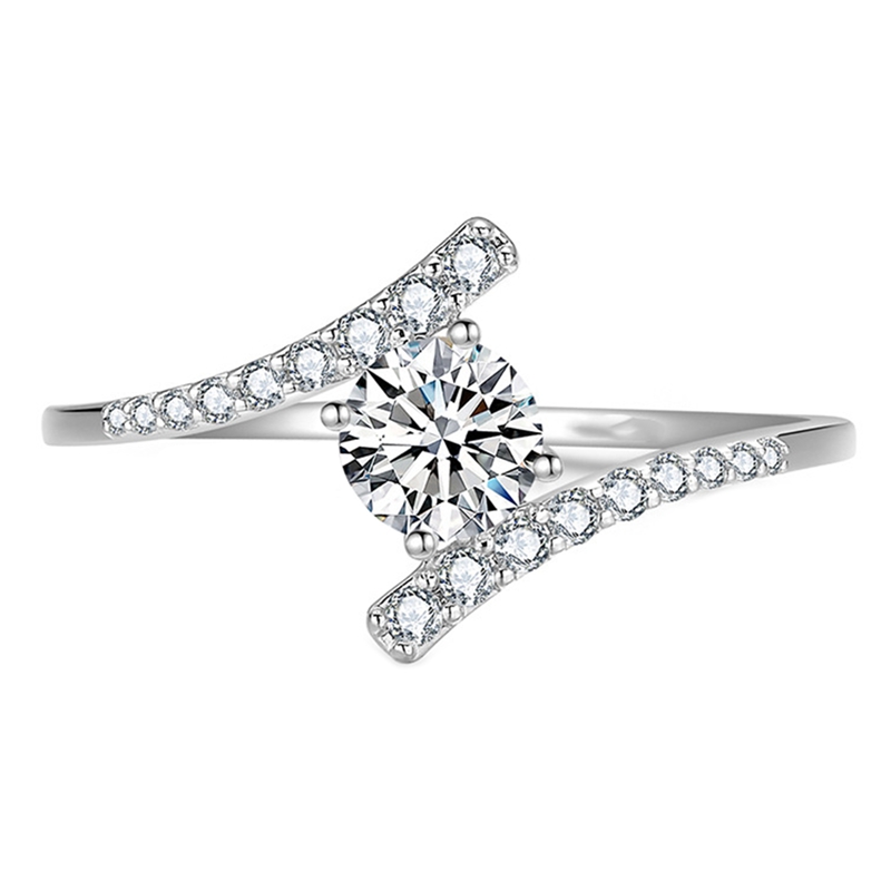 Nhẫn kim loại đính đá xinh xắn cho nữ 8mm