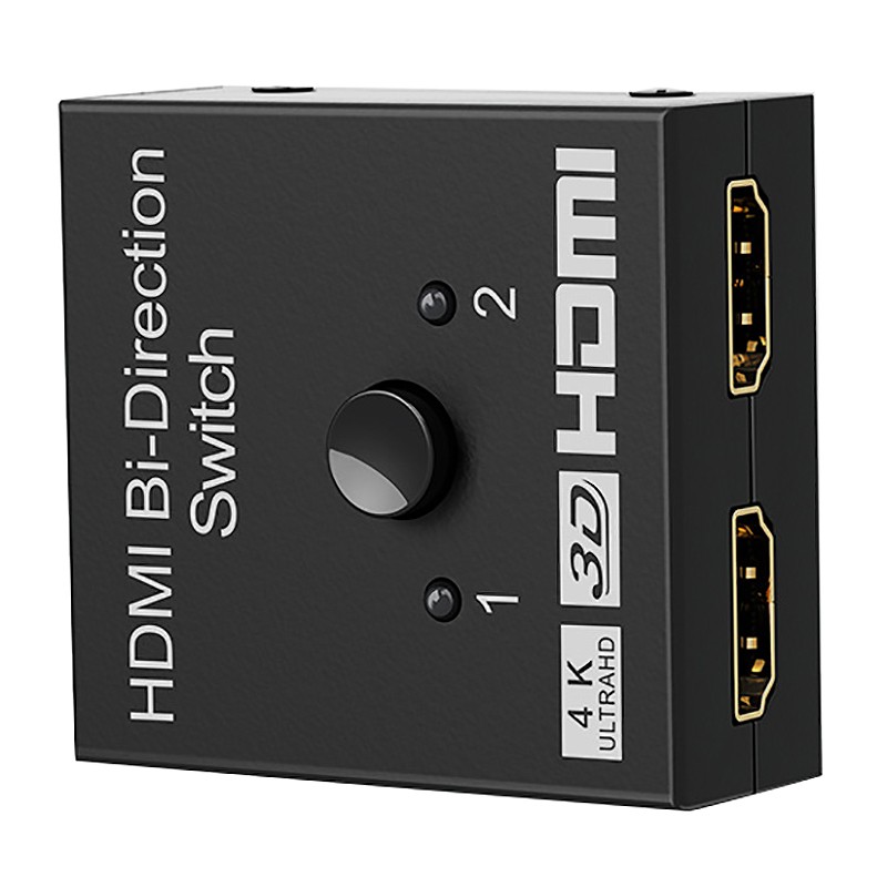 HDMI Splitter Switch, One Point Two Bidirectional Switch 2 in 1 Out TV 2 in 1 Display Set-Top Box Distributor