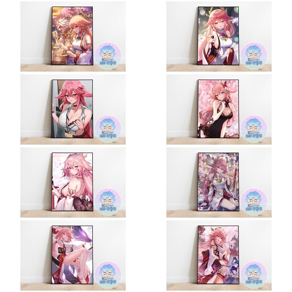 TRANH POSTER A3 GIẤY CHẤT LƯỢNG CAO YAE MIKO (7) GAME GENSHIN IMPACT  - 2D TỘC SHOP