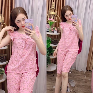 ĐỒ BỘ MẶC NHÀ - ĐỒ BỘ LỤA HỌA TIẾT HOA DỄ THƯƠNG( GIAO HOA NGẪU NHIÊN) - LUA12