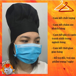 Nón bếp trưởng màu đen dành cho nam nữ đầu bếp