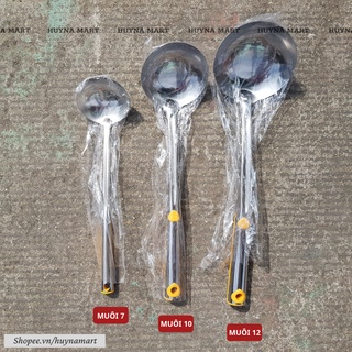 Bộ Muôi Inox Cao Cấp Cán Vàng Nhiều Kích Thước( Muôi Thủng - Muôi Canh - Xẻng Xào) NB53