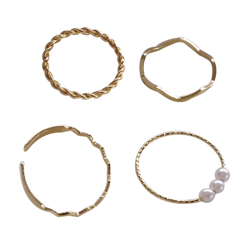 Nhẫn thời trang kiểu gợn sóng đơn giản phong cách Hàn Quốc dành cho nữ