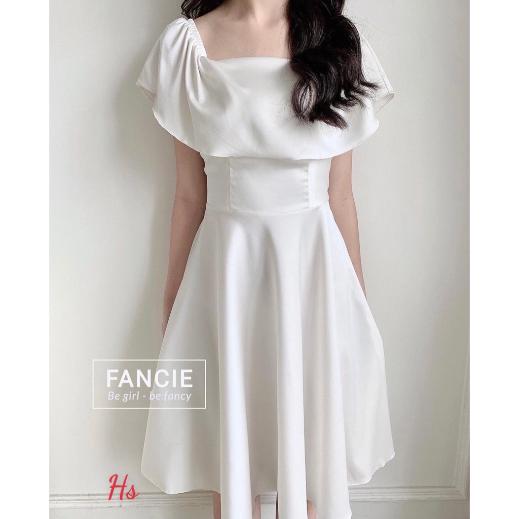 Váy Nữ  ❤️️𝐹𝑅𝐸𝐸 𝑆𝐻𝐼𝑃❤️️ Váy Trắng Ôm Eo Vai Bèo Cổ Vuông - Chất Lụa  Siêu Xinh | BigBuy360 - bigbuy360.vn