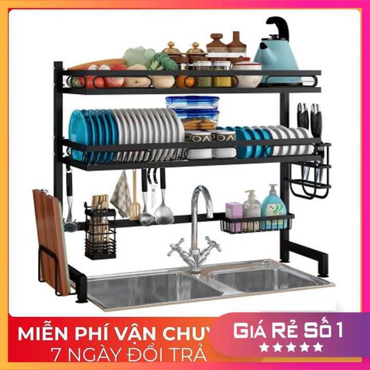 Kệ Chén Bát 2 Tầng 92cm 𝗙𝗥𝗘𝗘 𝗦𝗛𝗜𝗣 Đa Năng Trên bồn rửa DJWJ Tiện lợi cho nhà có không gian hẹp và gọn gàng