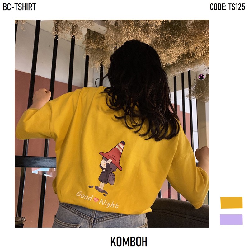 Áo thun unisex form rộng tay lỡ phông oversize nam nữ ulzzang KOMBOH GOOD NIGHT A56 | BigBuy360 - bigbuy360.vn