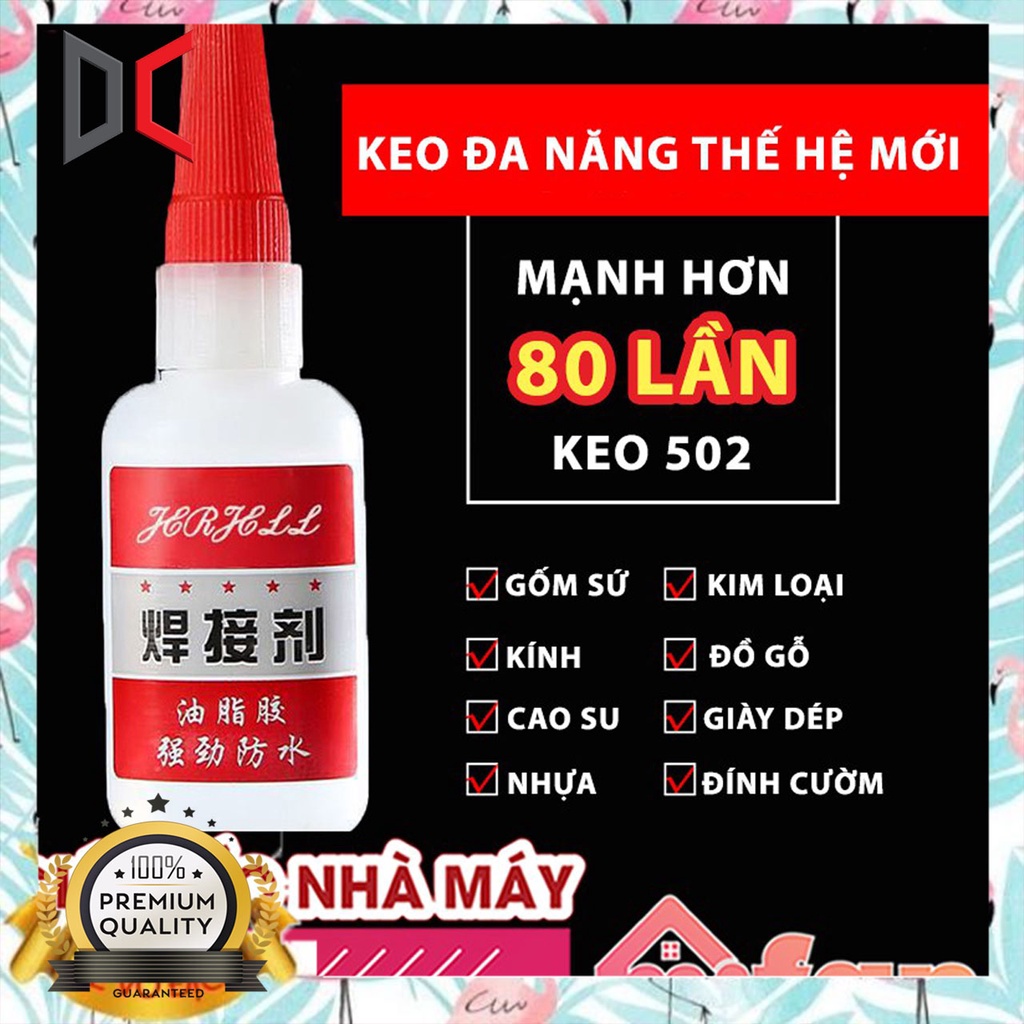 [ BỘ 5 LỌ ] Keo Dán Siêu Dính, Keo Dán Đa Năng Dán Tất Cả Vật Liệu Bằng Gỗ, Vải, Gốm Sứ, Nhựa An Toàn Với Da Tay DC-SHOP