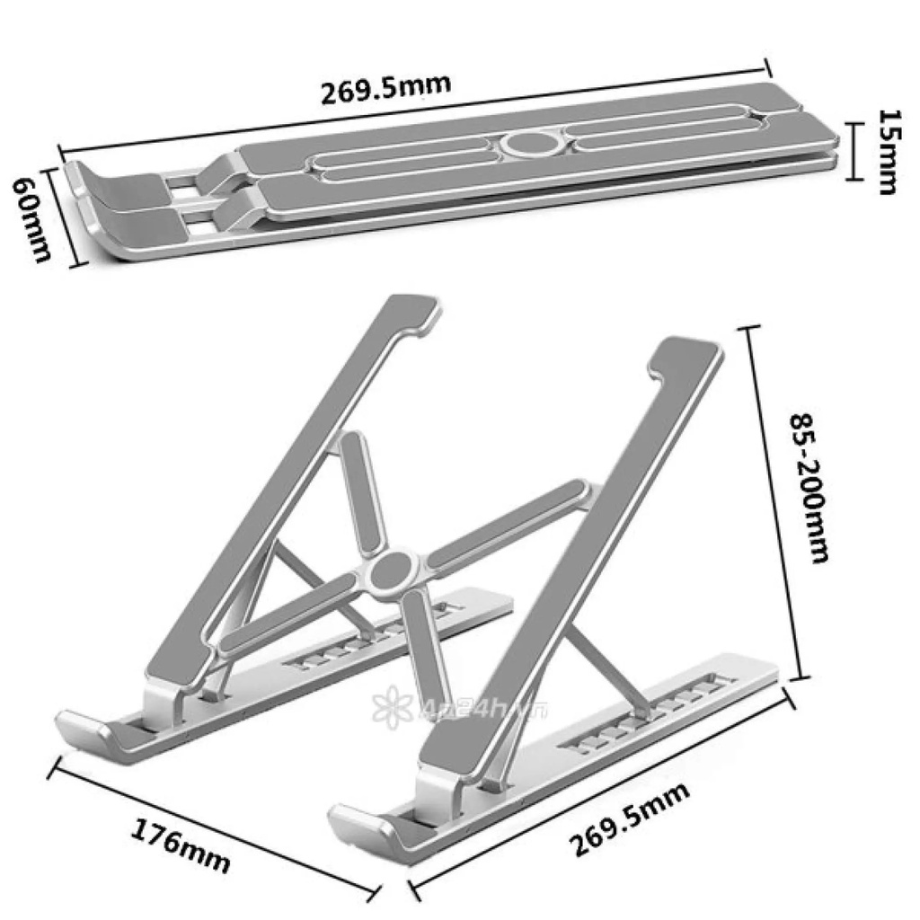 Giá Đỡ Laptop 2 Thanh Chữ X Gấp Gọn Nhôm Đúc Tiện Dụng Mang Du Lịch Hoặc Đi Làm Việc - Bàn Laptop gấp gọn thông minh