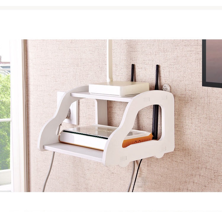 Kệ Wifi Treo Tường 2 Tầng Nhỏ Gọn Hiện Đại