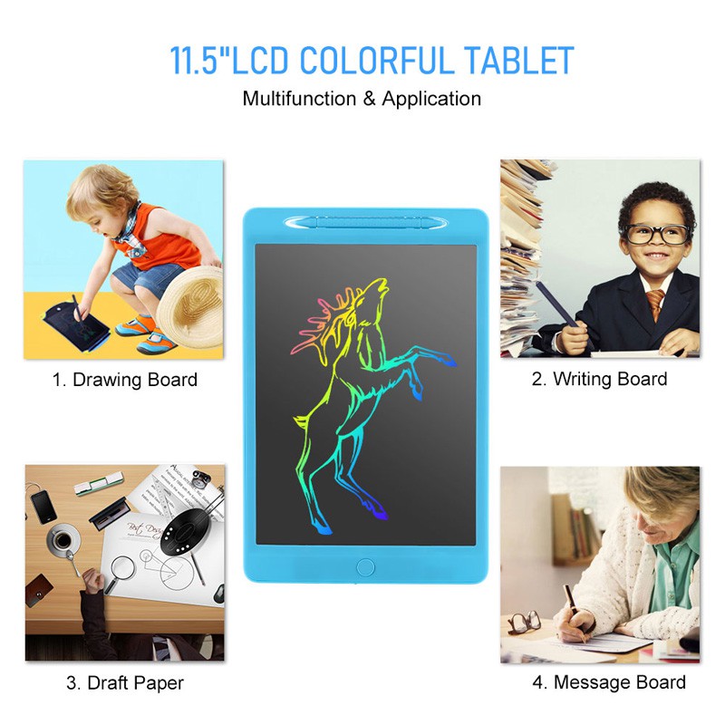 Weele 11.5" Portable  USB Charging Colorful LCD Drawing Tablet for Kids Writing Board