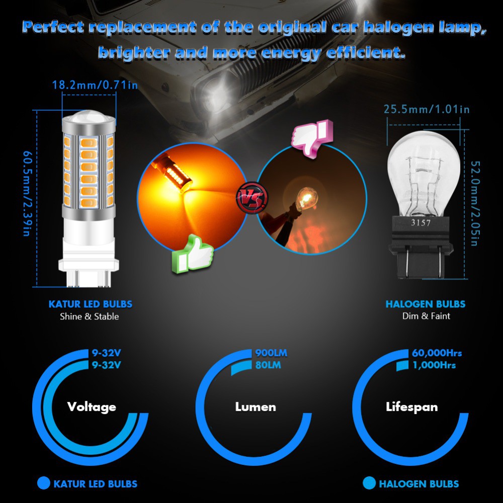 Bóng Led T25 3156 Và T25 3157 33SMD Lắp Đèn Xi Nhan, Báo Rẽ, Đèn Lùi Ô Tô Chip 5630