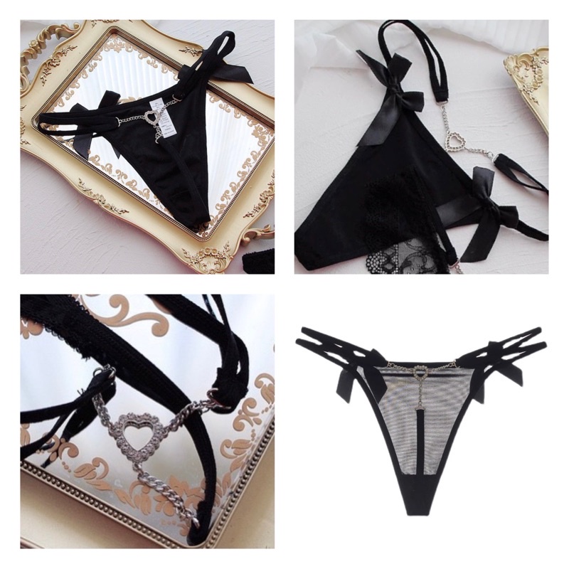 QL6020 - Quần Lót Dây Xích Trái Tim Đá Sáng Điểm Nhấn Nổi Bật Gợi Cảm - Lọt Khe Sexy