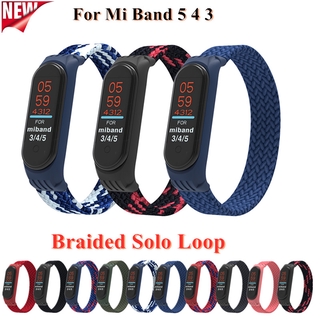 Dây Đồng Hồ Bằng Sợi Nylon Cho Xiaomi Mi Band 5 3 4 M5 Mi Band