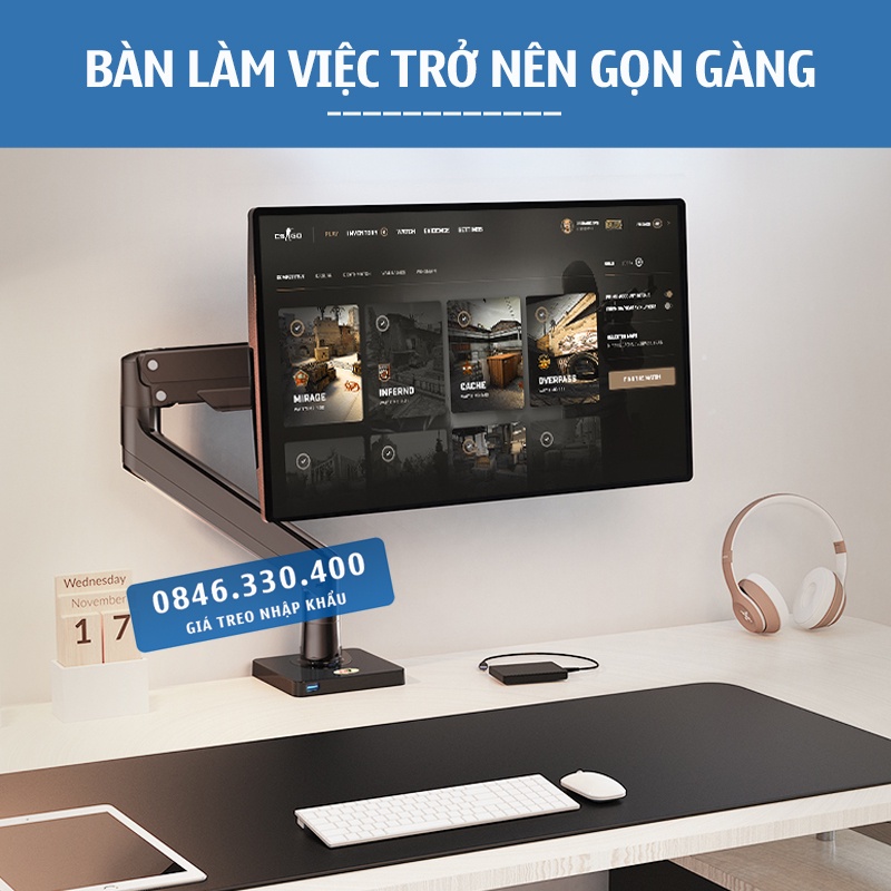 NB G40  22&quot; - 40&quot; / Giá Treo Màn hình máy tính/ Giá đỡ màn hình gắn bàn/ [Cao cấp hơn F80 F100A] NB North Bayou