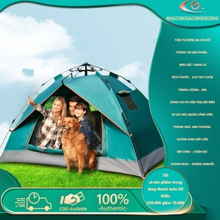 SP91 Lều cắm trại - Hoàn toàn tự động bật lều với 3 cửa sổ mở tự động chuyên cho cắm trại du lịch dã ngoài