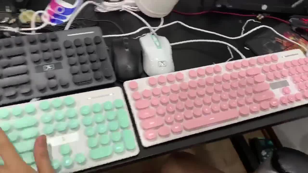 Bộ bàn phím chuột máy tính Coputa chuột bàn phím giả cơ có dây dễ thương nhiều màu sắc N518 | BigBuy360 - bigbuy360.vn