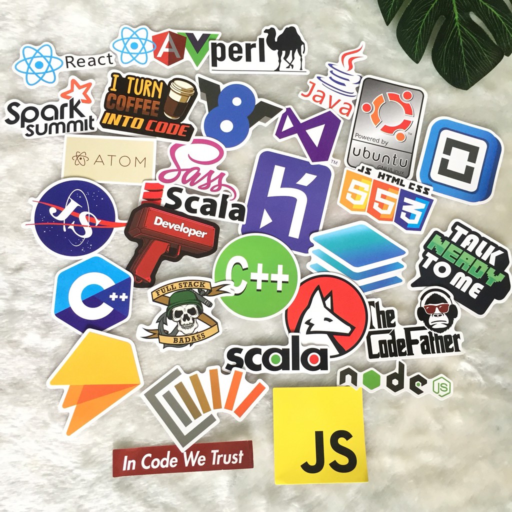 Set 111 Sticker lập trình (Hình thật)