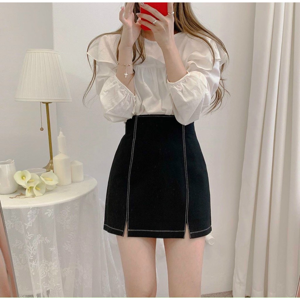 Set Áo Somi tone Pastel mix Chân Váy Chữ A tà xẻ Siêu Xinh Basic JULIE DRESS PHS1079 | BigBuy360 - bigbuy360.vn