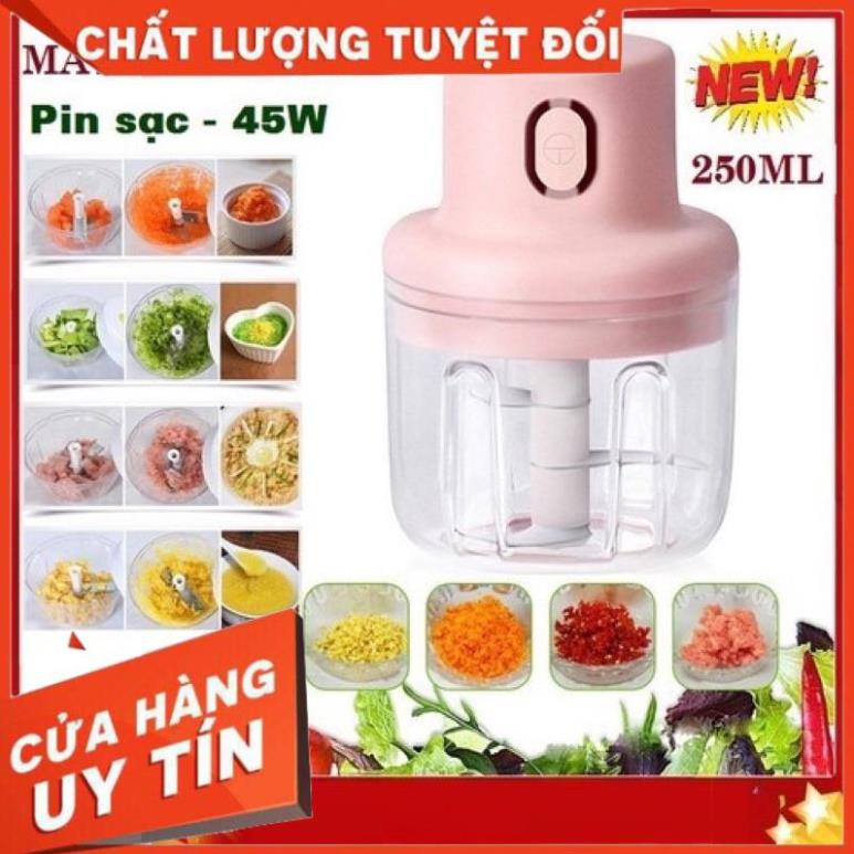 Sale Sốc -  Máy xay tỏi ớt, thịt mini tự động loại xạc pin. . Siroshop.