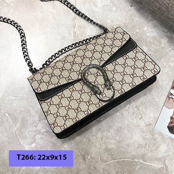 Túi xách tay đeo chéo nữ da vân gd khóa đầu rồng sang trọng phong cách hàn quốc T266