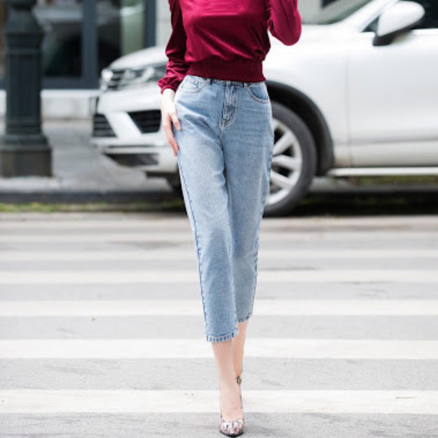 Quần Jean nữ H&H Luxury Dáng Baggy tôn dáng Màu xanh - Jean nữ hàng thiết kế đủ size | BigBuy360 - bigbuy360.vn