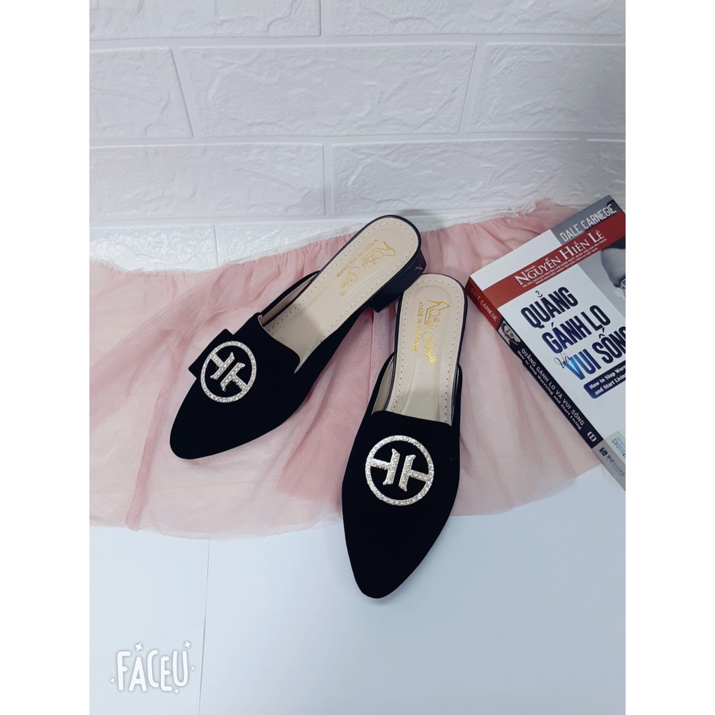 Giày Sục nữ - Sục nhung khóa đá lấp lánh | BigBuy360 - bigbuy360.vn