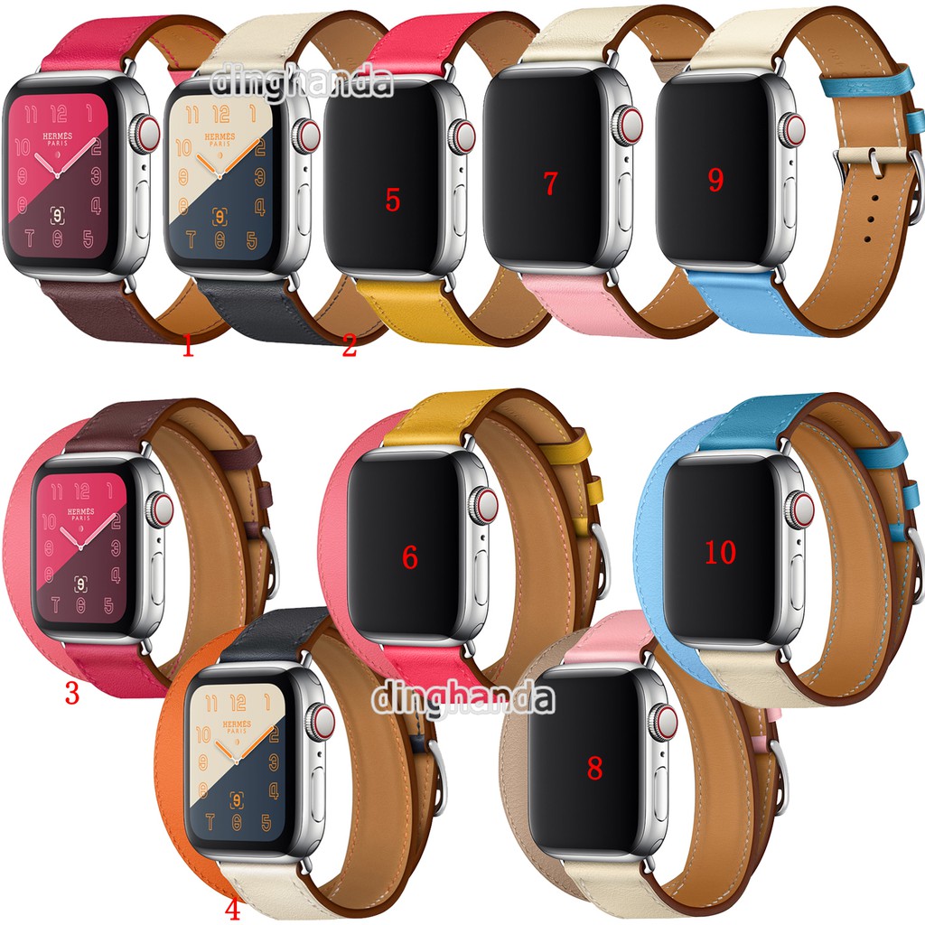 Dây đeo bằng da cho đồng hồ thông minh Apple Watch Series 1 2 3 4 5 6 SE 7 38mm 40mm 42mm 44mm 41mm 45mm