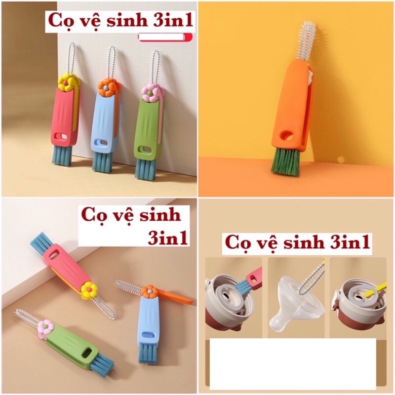 Cọ vệ sinh 3in1 hình cà rốt, hình hoa