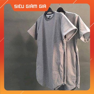 [ẢNH THẬT] Áo Zipper Thun Tay Lỡ Chất Liệu Cotton, Khóa Kéo 2 Bên Hông. Áo Thun Unisex Phù Hợp Cho Cả Nam Nữ Basis AT007