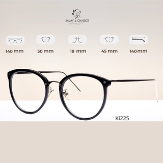 Gọng kính cận nữ mắt tròn Jimmy & Charice gọng kim loại cao cấp kính chống xước chống tia UV400 có cắt cận,loạn Ki225