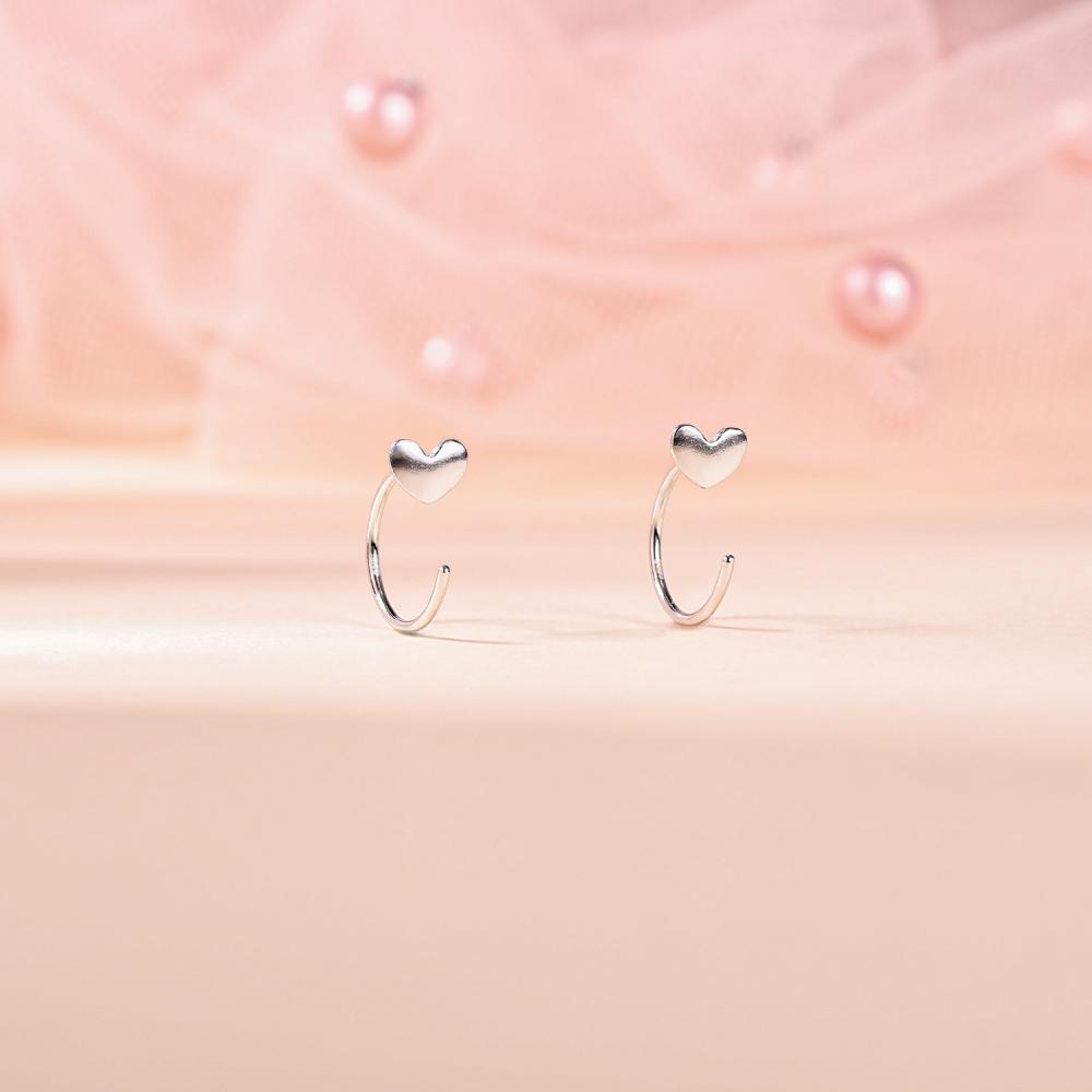 1 Đôi Bông Tai Bạc Sterling 925 Hình Hoa Bướm Mặt Trăng Trái Tim 20G