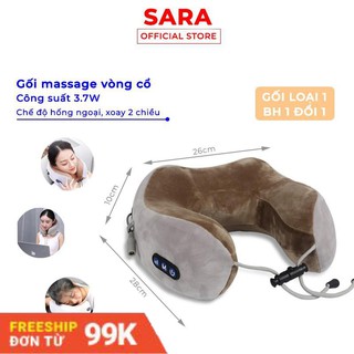 Gối Massage Cổ Chữ U 360 Đa Năng - gối massage vòng cổ hô trợ mát xa vùng cổ, giảm đau nhức vai gáy