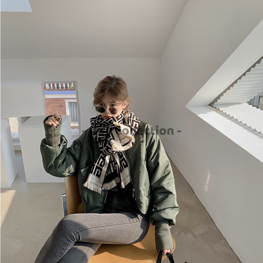 [Nowship2h] Khăn len quàng cổ Cashmere dày cao cấp họa tiết caro giữ ấm thời trang thu đông - 65x195cm - mã LN024