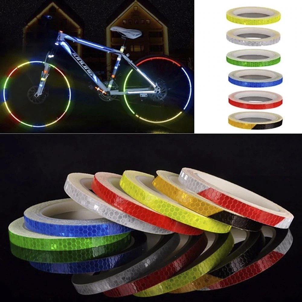 Cuộn Đề Can  Phản Quang Dán Trang Trí Viền Thân Xe Đạp, Xe Máy, Ô tô An Toàn Nổi Bật Ban Đêm MLH