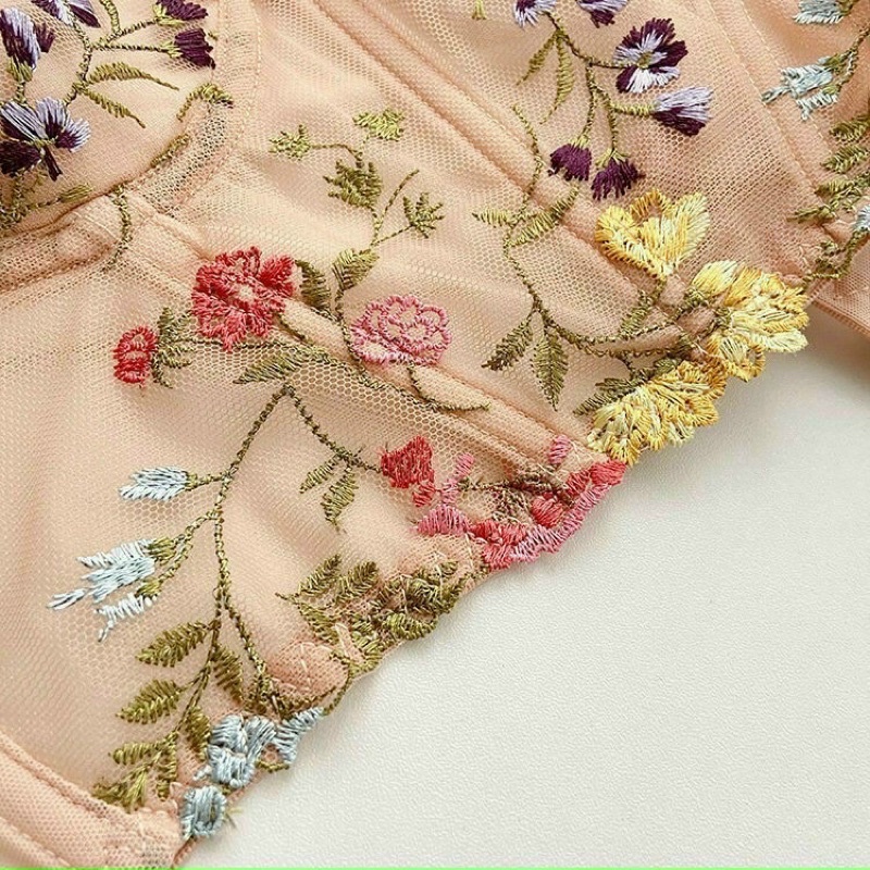 Áo lót conrset SS07 Basil nữ thêu hoa cổ điển đệm mỏng có gọng nâng ngực