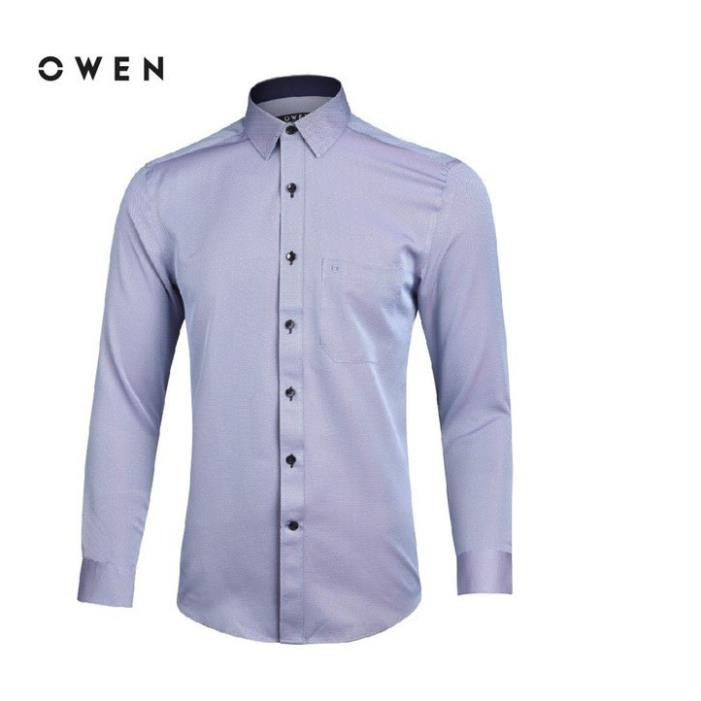 Hot (Đủ ri) . OWEN - Áo sơ mi dài tay Owen màu tím AS 90587 Cực . .1 . > 🛫 . ‣