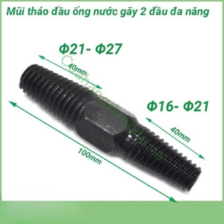 Vặn ren ngược 21-27-Tháo xử lý ren ống nước bị gãy-hàng loại 1-Ren ngược tháo ống nước