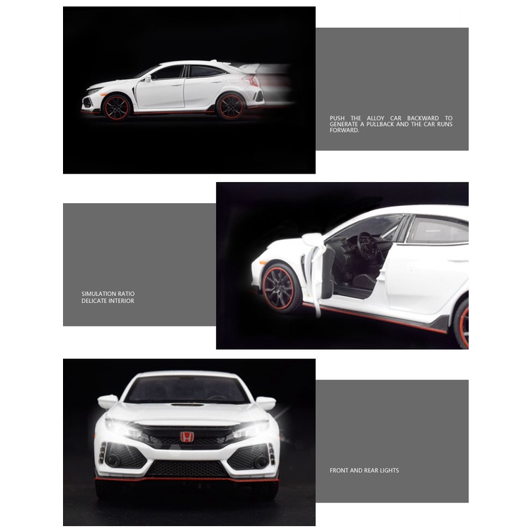 Mô Hình Xe Hơi Honda Civic TYPE R Bằng Hợp Kim Tỉ Lệ 1:32