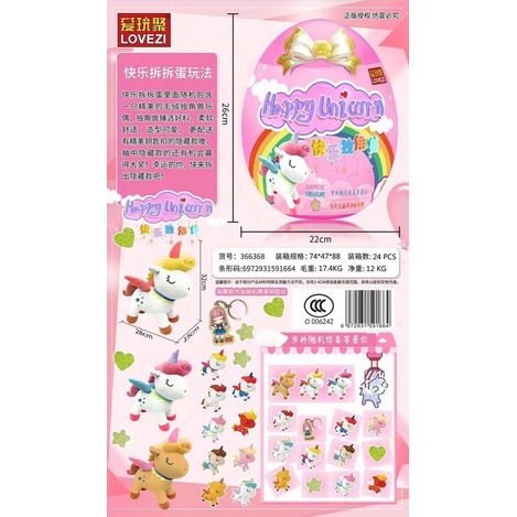 Trứng khổng lồ gấu bông ngựa poni