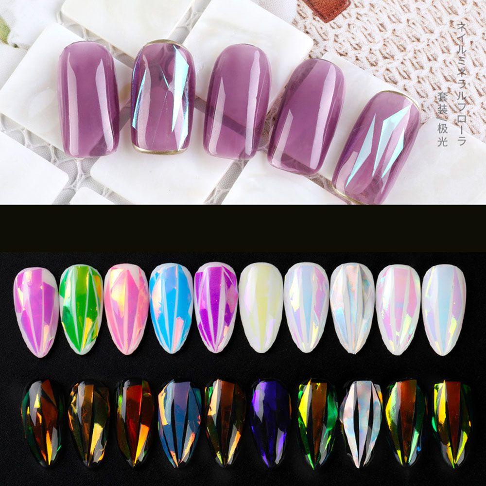 TWINKLE Sticker Dán Móng Hiệu Ứng Tráng Gương Nhiều Màu