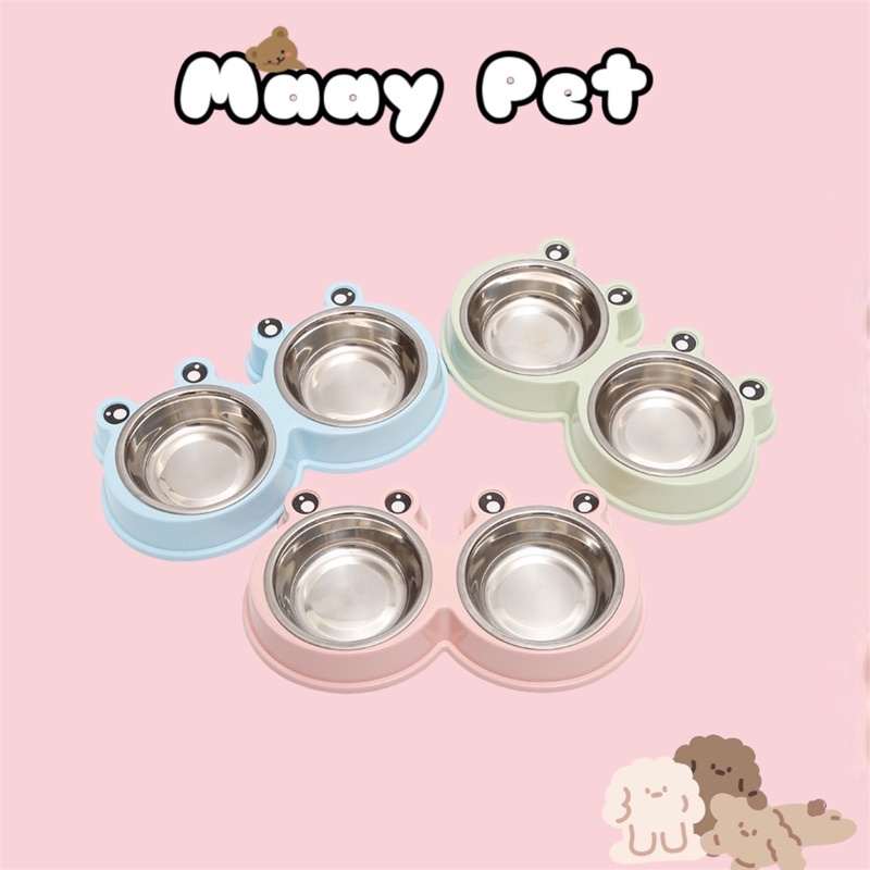 Bát Đôi Inox Cho Chó Mèo