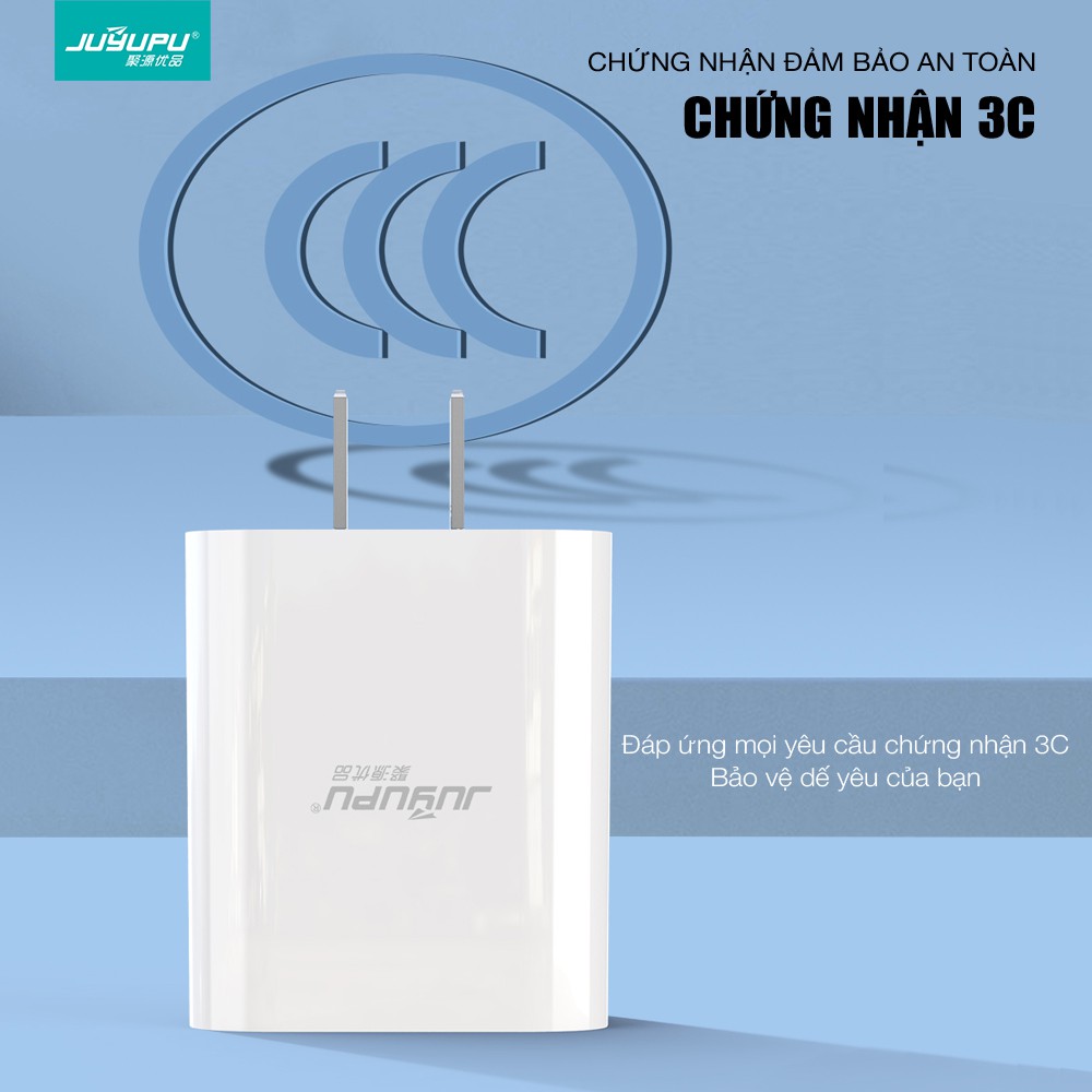 sạc nhanh iphone JUYUPU U01C PD QC3.0 bộ sạc chính hãng cho Samsung OPPO XIAOMI HUAWEI VIVO