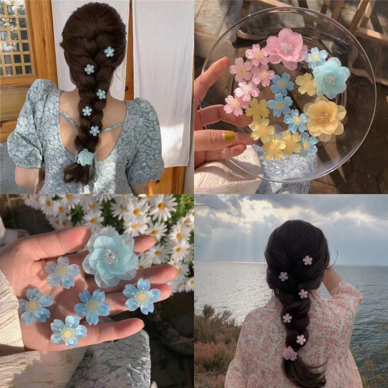 Set 5 Kẹp Tóc Hình Hoa Anh Đào Dễ Thương Phong Cách Nhật Hàn