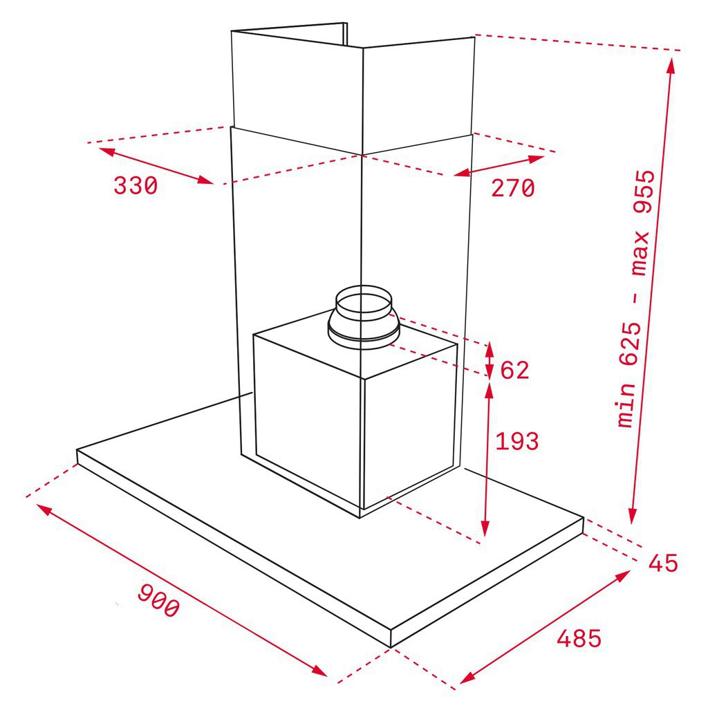 Máy hút khói khử mùi dạng phẳng 90cm Teka DSJ 950, máy hút mùi, máy hút khói, máy hút khói khử mùi, máy hút mùi bếp