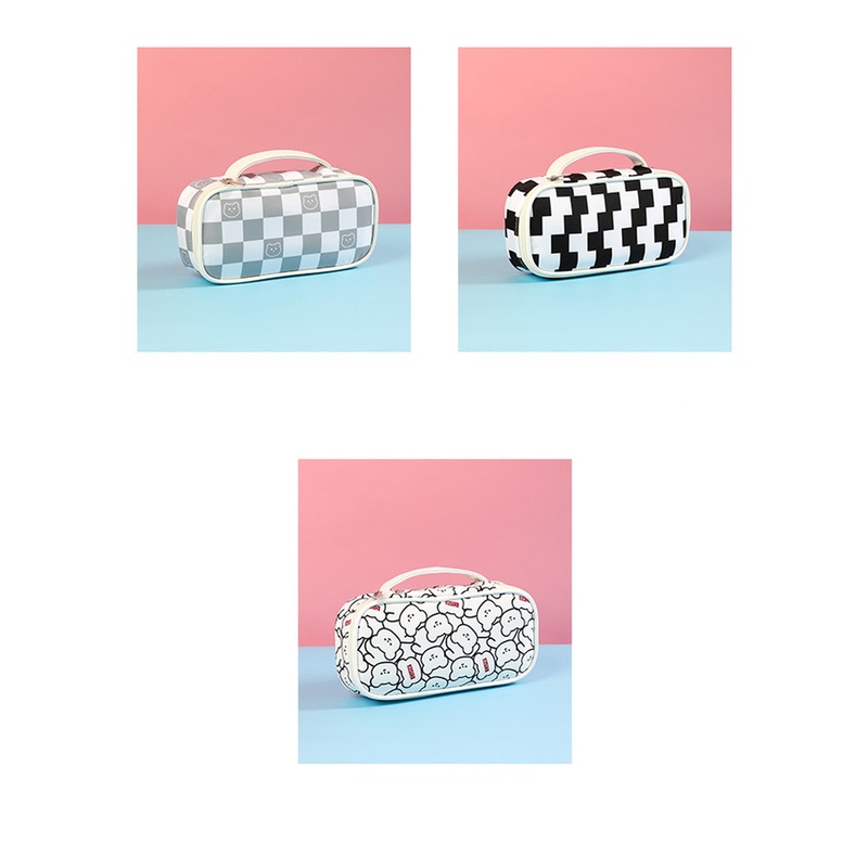 Túi Đựng Bút Họa Tiết Sữa Trắng Đen Sức Chứa Lớn