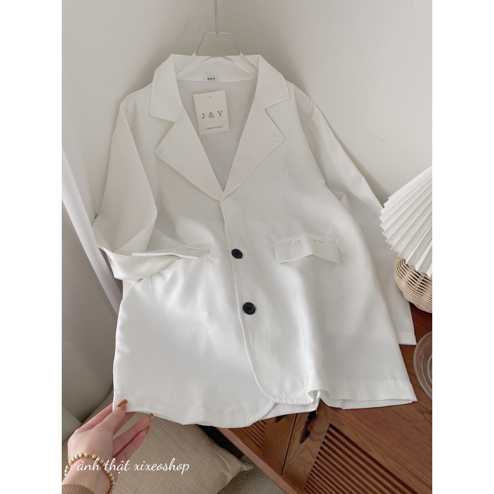Áo blazer vest nữ, áo khoác màu trơn phong cách ulzzang xixeoshop