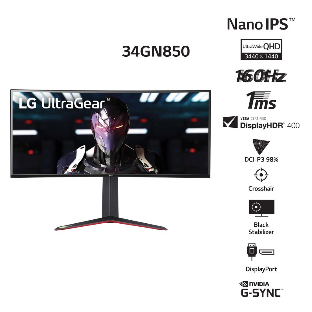 Màn hình LG QHD 34GN850, 34 inch (34GN850) - Hàng Chính Hãng