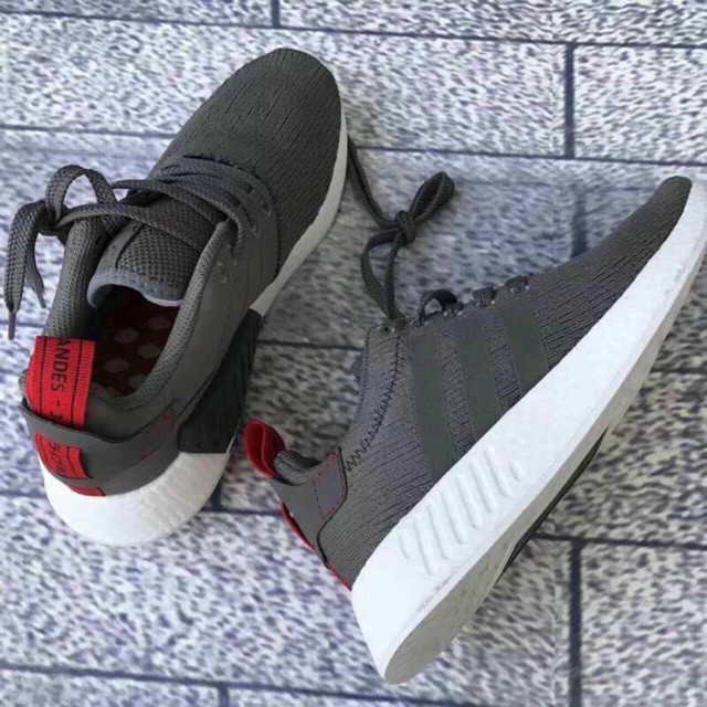 XẢ KHO THANH LÝ Giày Thể Thao Sneaker nmd R2 ghi trắng_TD98 [XIÊU RẺ]